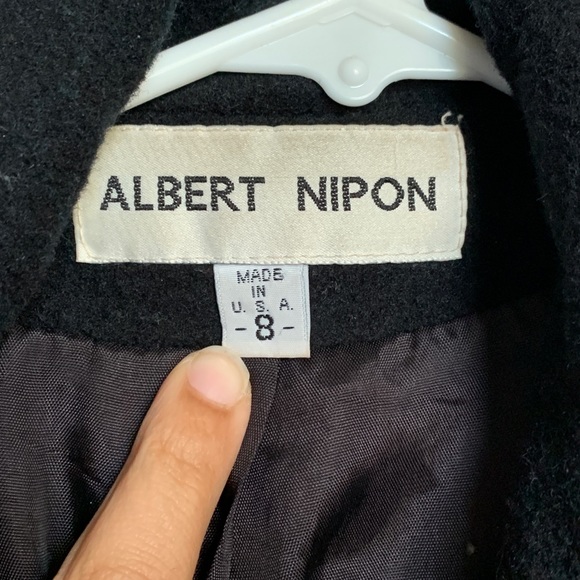 Albert Nipon- Black Peacoat size 8 - Picture 2 of 7